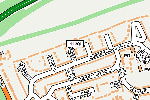 LN1 3QU map - OS OpenMap – Local (Ordnance Survey)