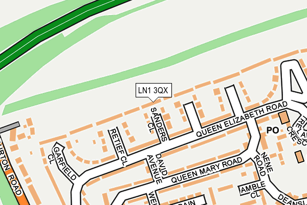 LN1 3QX map - OS OpenMap – Local (Ordnance Survey)
