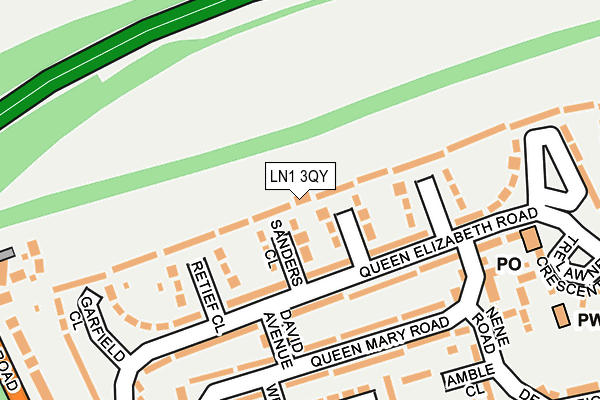 LN1 3QY map - OS OpenMap – Local (Ordnance Survey)
