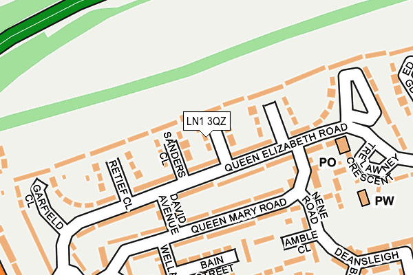 LN1 3QZ map - OS OpenMap – Local (Ordnance Survey)