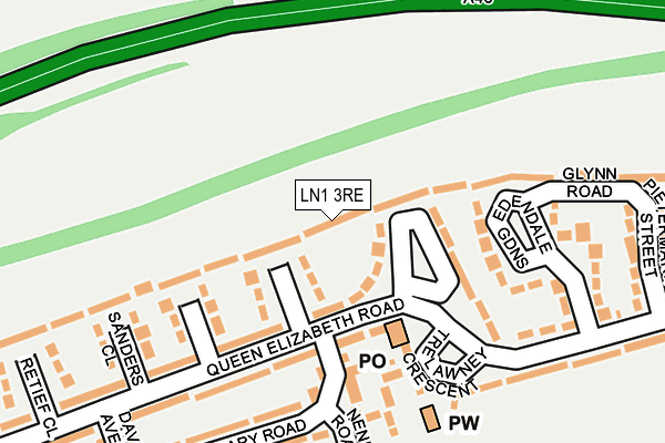 LN1 3RE map - OS OpenMap – Local (Ordnance Survey)