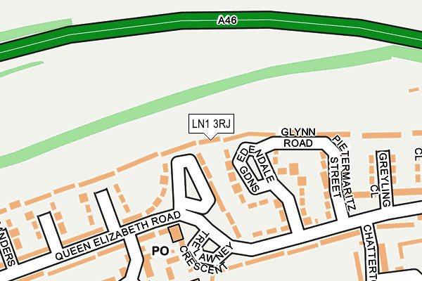 LN1 3RJ map - OS OpenMap – Local (Ordnance Survey)