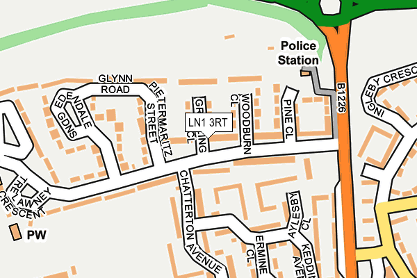 LN1 3RT map - OS OpenMap – Local (Ordnance Survey)