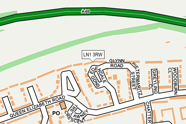LN1 3RW map - OS OpenMap – Local (Ordnance Survey)