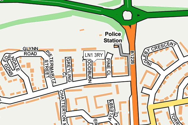 LN1 3RY map - OS OpenMap – Local (Ordnance Survey)