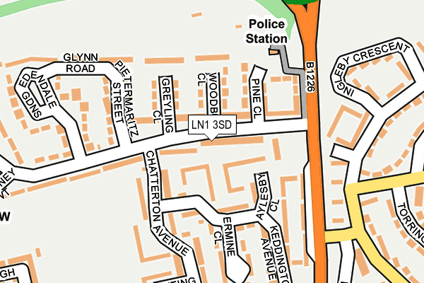 LN1 3SD map - OS OpenMap – Local (Ordnance Survey)