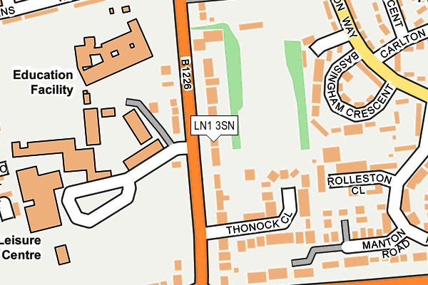 LN1 3SN map - OS OpenMap – Local (Ordnance Survey)