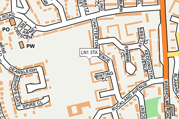 LN1 3TA map - OS OpenMap – Local (Ordnance Survey)