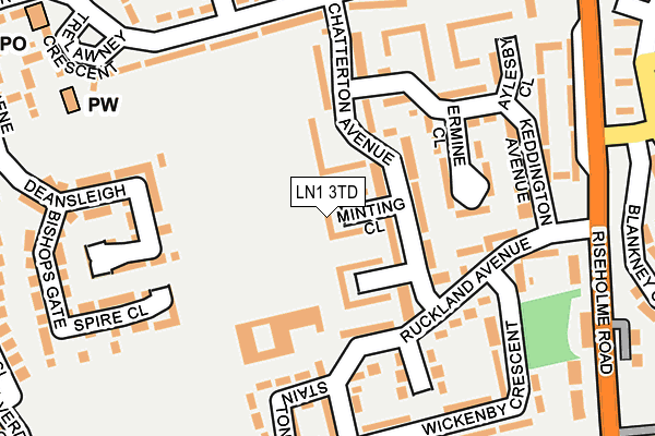 LN1 3TD map - OS OpenMap – Local (Ordnance Survey)