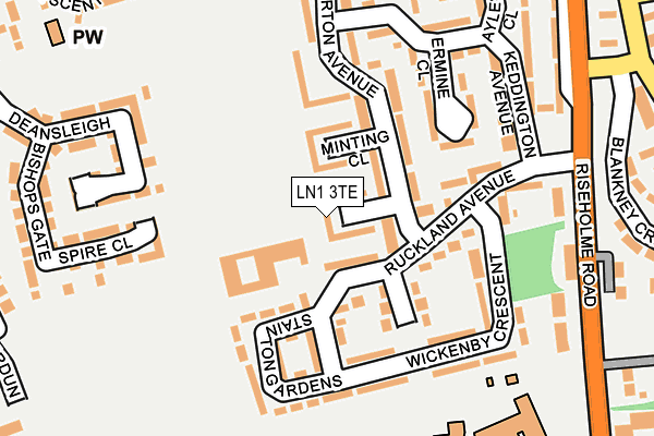 LN1 3TE map - OS OpenMap – Local (Ordnance Survey)