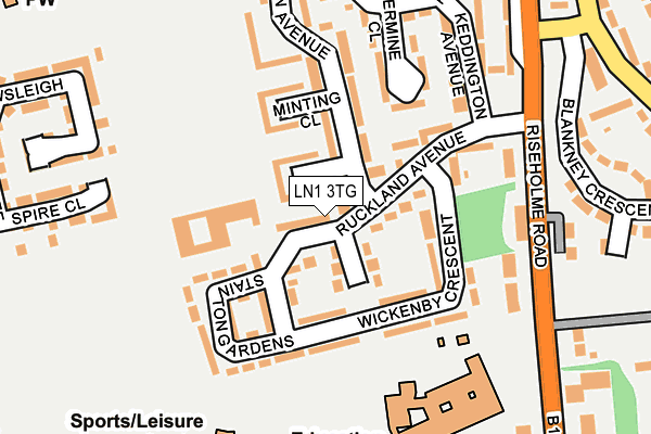 LN1 3TG map - OS OpenMap – Local (Ordnance Survey)