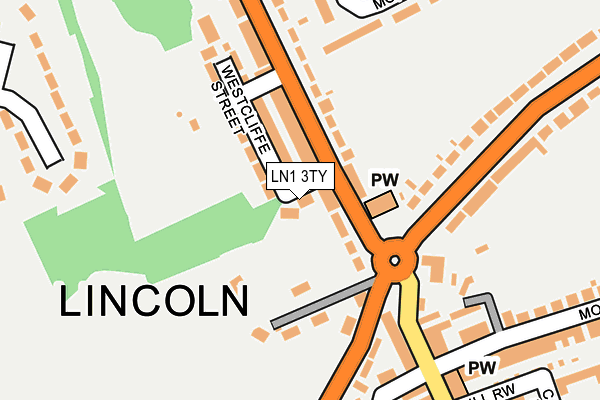 LN1 3TY map - OS OpenMap – Local (Ordnance Survey)