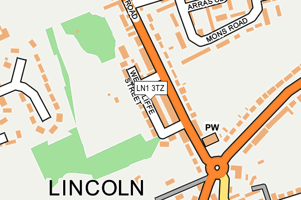 LN1 3TZ map - OS OpenMap – Local (Ordnance Survey)