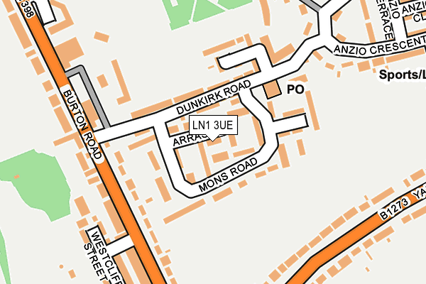 LN1 3UE map - OS OpenMap – Local (Ordnance Survey)