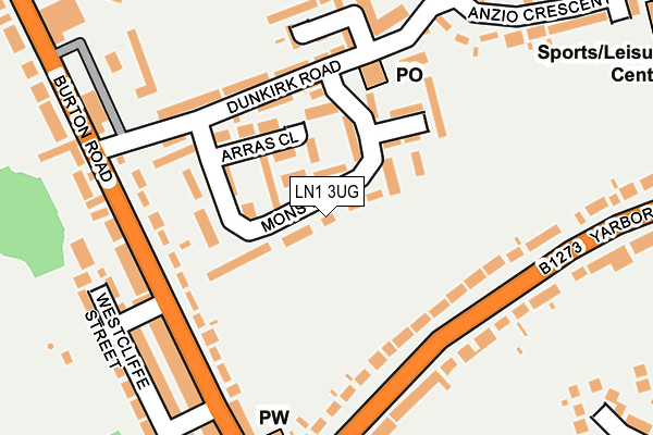 LN1 3UG map - OS OpenMap – Local (Ordnance Survey)