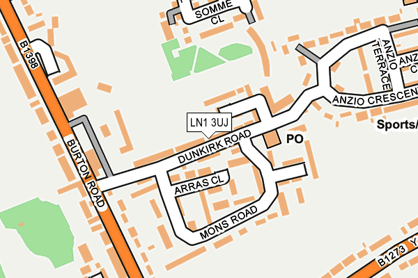 LN1 3UJ map - OS OpenMap – Local (Ordnance Survey)
