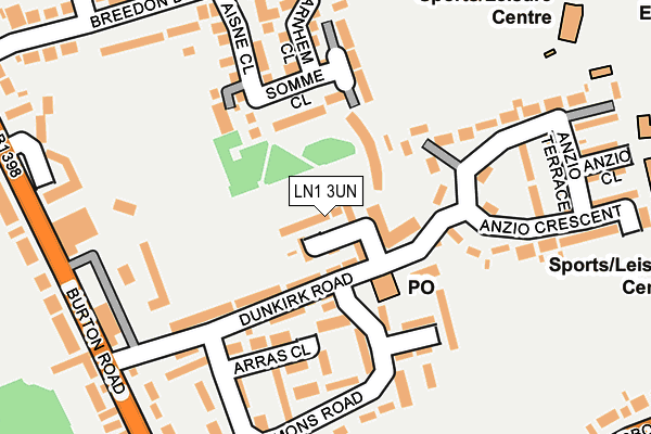 LN1 3UN map - OS OpenMap – Local (Ordnance Survey)