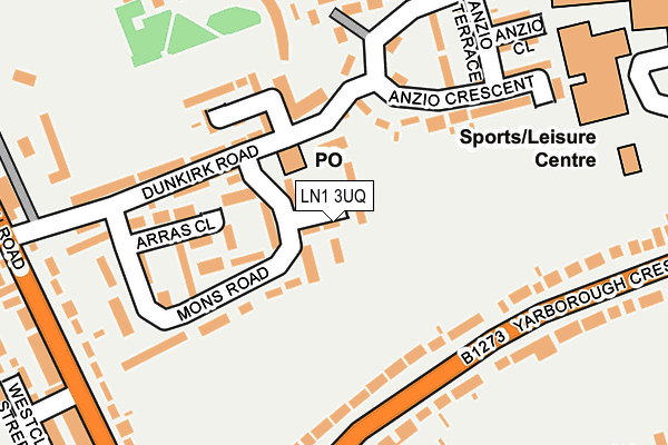 LN1 3UQ map - OS OpenMap – Local (Ordnance Survey)
