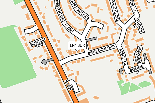 LN1 3UR map - OS OpenMap – Local (Ordnance Survey)