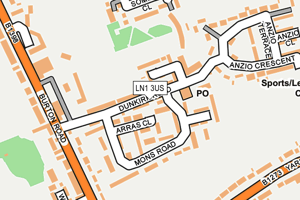 LN1 3US map - OS OpenMap – Local (Ordnance Survey)