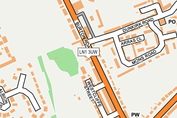 LN1 3UW map - OS OpenMap – Local (Ordnance Survey)