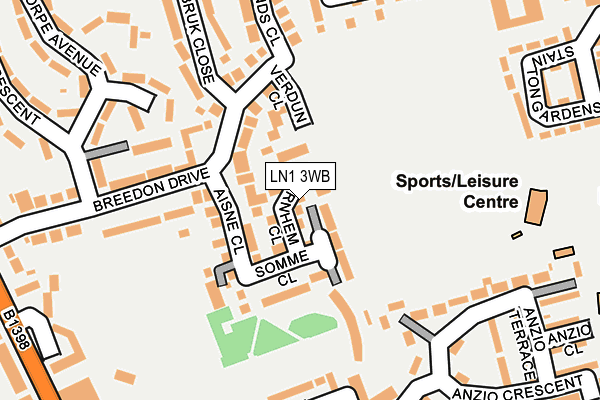LN1 3WB map - OS OpenMap – Local (Ordnance Survey)