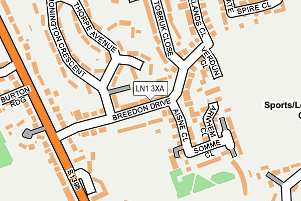 LN1 3XA map - OS OpenMap – Local (Ordnance Survey)