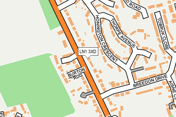 LN1 3XD map - OS OpenMap – Local (Ordnance Survey)