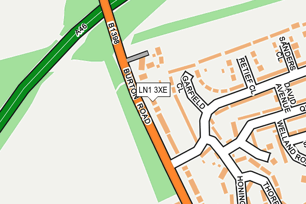 LN1 3XE map - OS OpenMap – Local (Ordnance Survey)