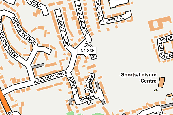 LN1 3XF map - OS OpenMap – Local (Ordnance Survey)