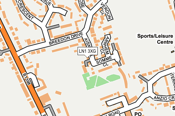 LN1 3XG map - OS OpenMap – Local (Ordnance Survey)