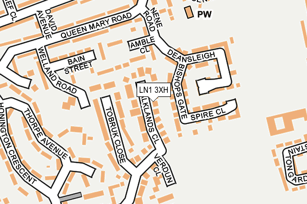 LN1 3XH map - OS OpenMap – Local (Ordnance Survey)