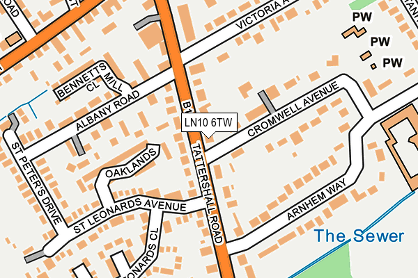 LN10 6TW map - OS OpenMap – Local (Ordnance Survey)