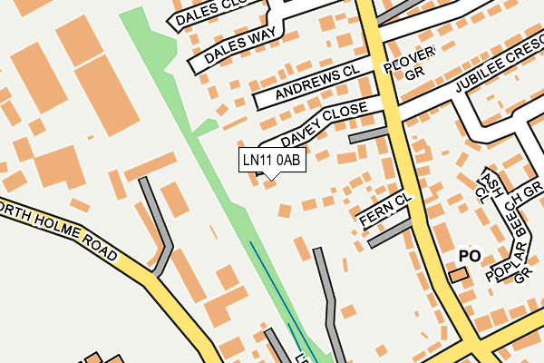 LN11 0AB map - OS OpenMap – Local (Ordnance Survey)