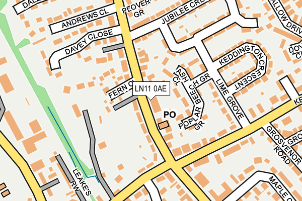 LN11 0AE map - OS OpenMap – Local (Ordnance Survey)