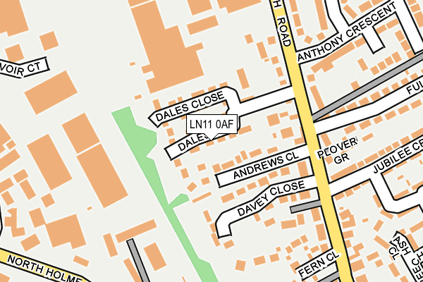 LN11 0AF map - OS OpenMap – Local (Ordnance Survey)