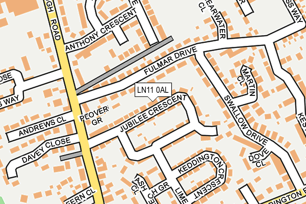 LN11 0AL map - OS OpenMap – Local (Ordnance Survey)