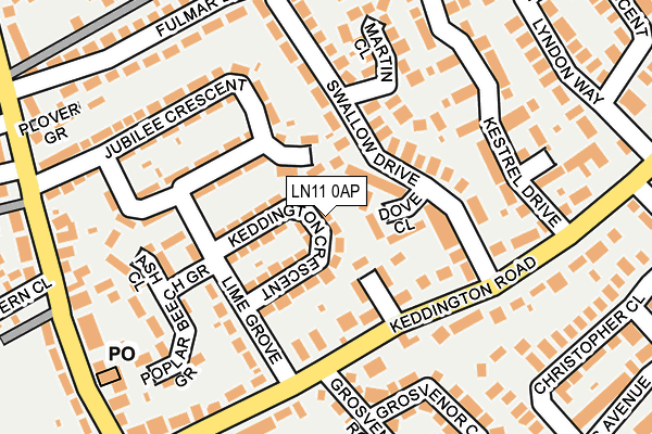 LN11 0AP map - OS OpenMap – Local (Ordnance Survey)