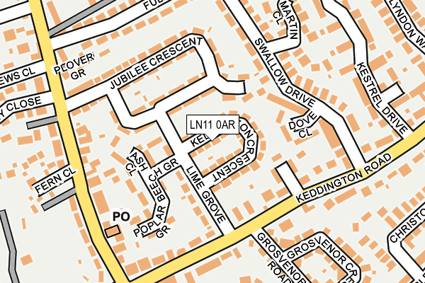 LN11 0AR map - OS OpenMap – Local (Ordnance Survey)