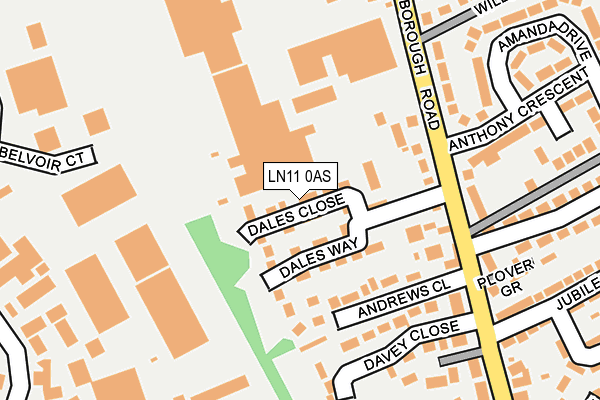 LN11 0AS map - OS OpenMap – Local (Ordnance Survey)