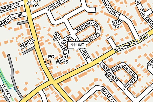 LN11 0AT map - OS OpenMap – Local (Ordnance Survey)