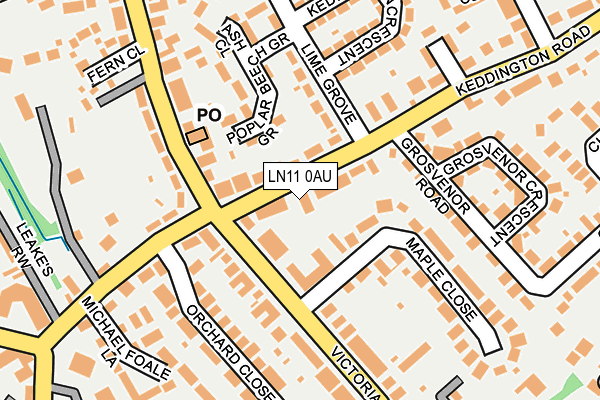 LN11 0AU map - OS OpenMap – Local (Ordnance Survey)