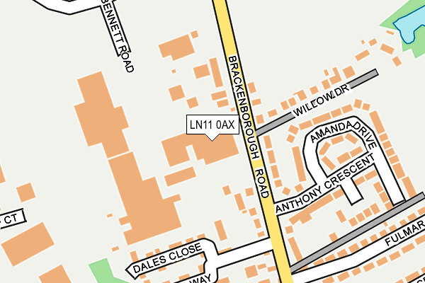 LN11 0AX map - OS OpenMap – Local (Ordnance Survey)