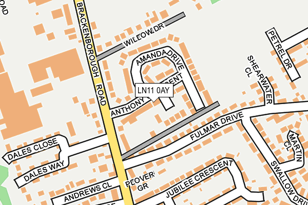 LN11 0AY map - OS OpenMap – Local (Ordnance Survey)
