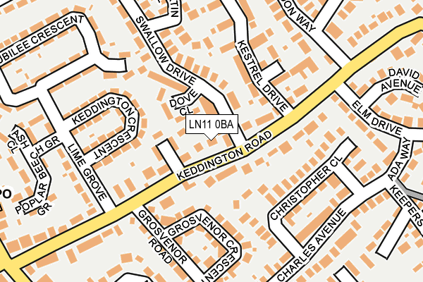 LN11 0BA map - OS OpenMap – Local (Ordnance Survey)