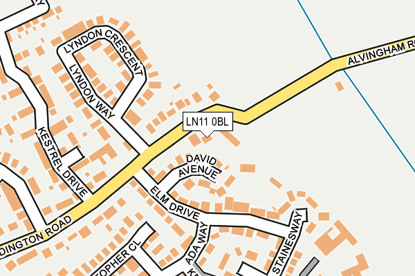 LN11 0BL map - OS OpenMap – Local (Ordnance Survey)