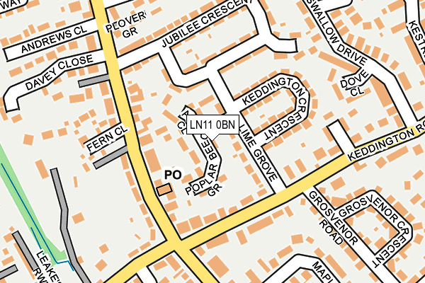 LN11 0BN map - OS OpenMap – Local (Ordnance Survey)