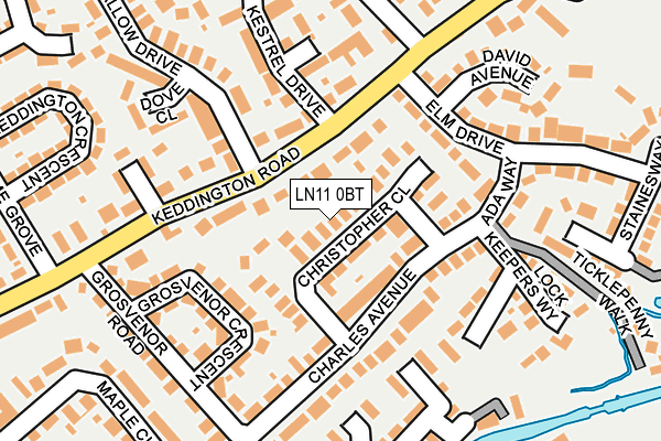 LN11 0BT map - OS OpenMap – Local (Ordnance Survey)