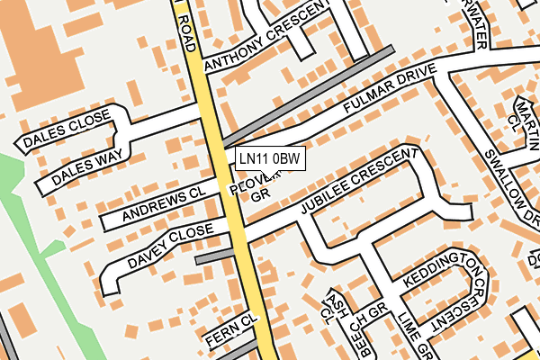 LN11 0BW map - OS OpenMap – Local (Ordnance Survey)