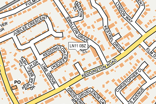 LN11 0BZ map - OS OpenMap – Local (Ordnance Survey)